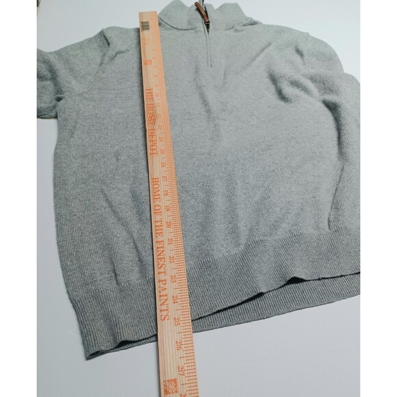 J Crew Men's Gray 100% Cotton Quarter Zip Mock Neck Sweater XL - Picture 6 of 7